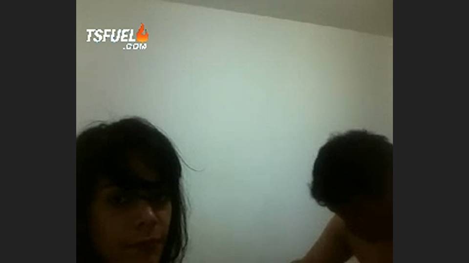 My horny client strokes my shemale cock until I cum